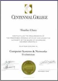 (纪念大学文凭样本)The Centennial College diploma sample, buy degree.