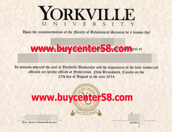 buy Yorkville university diploma - 2014
