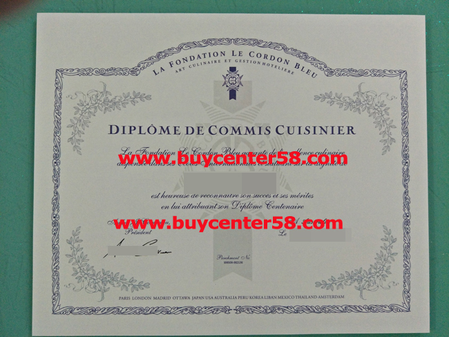 buy Le cordon bleu diploma