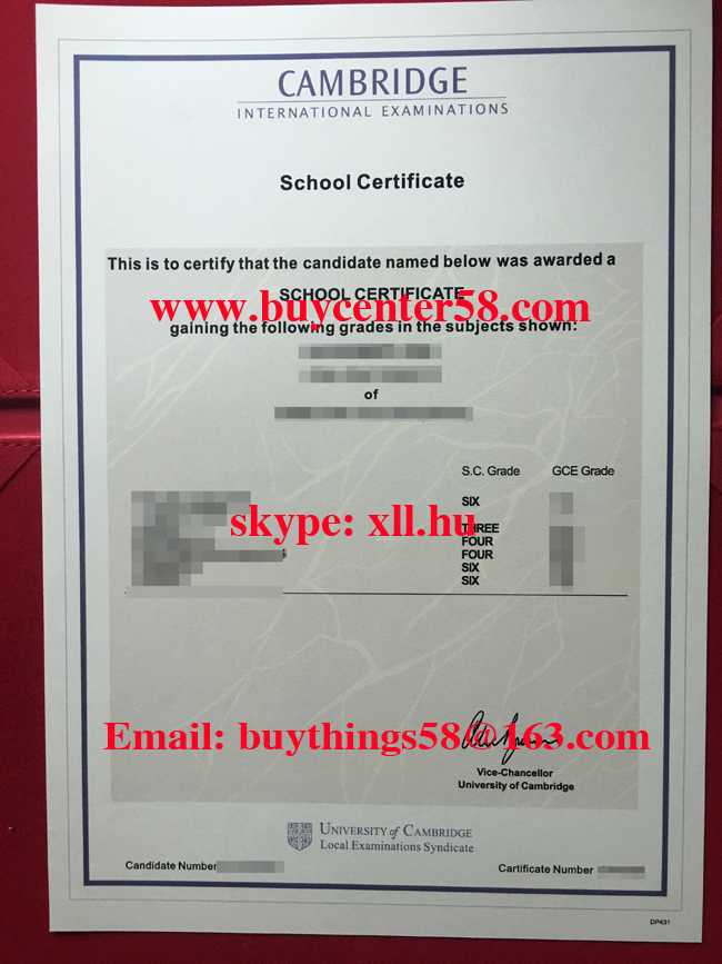 buy Cambridge International Examinations certificate