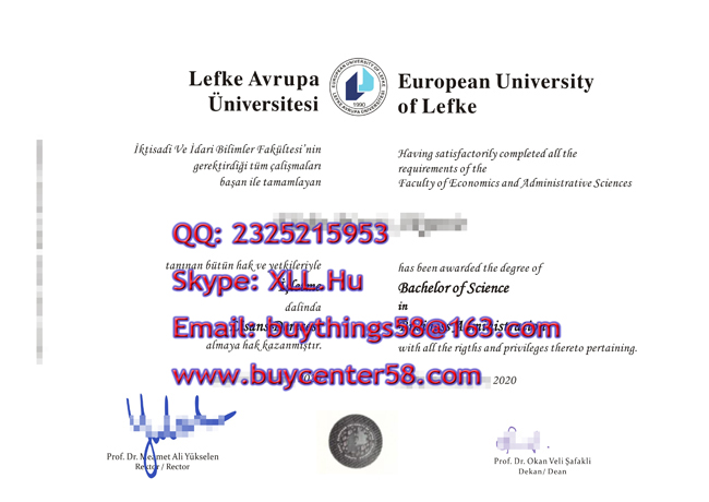buy European University of Lefke certificate