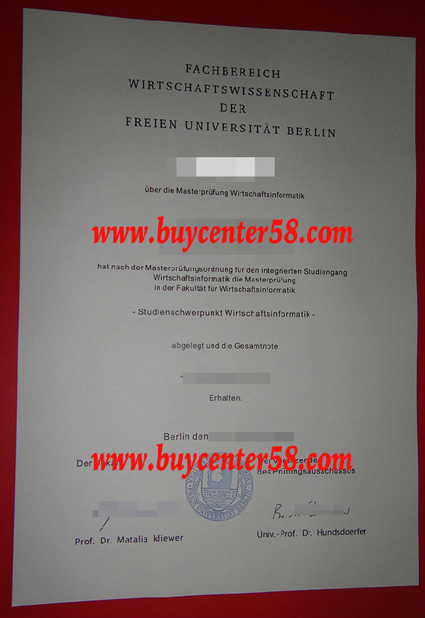 buy Freie Universität Berlin diploma