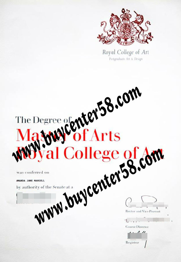 RCA certificate. Royal College of Art master degree