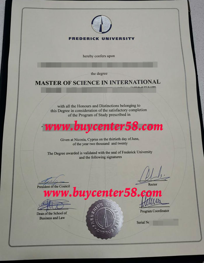 Frederick University diploma, Frederick University certificate, Frederick University degree, Cyprus certificate