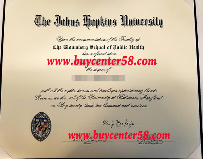Johns Hopkins University diploma, JHU diploma, Johns Hopkins University degree