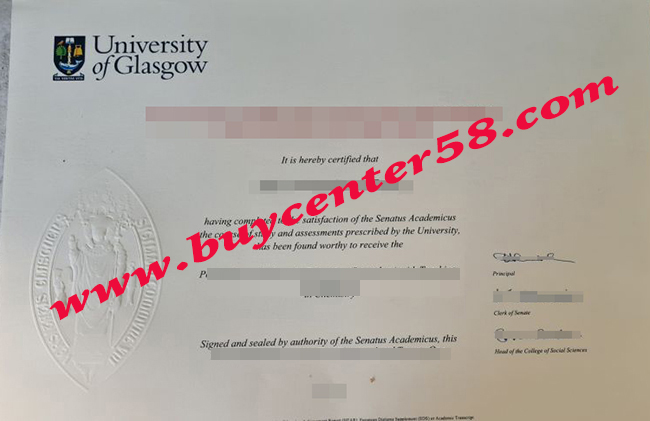 University of Glasgow degree. University of Glasgow diploma. University of Glasgow certificate