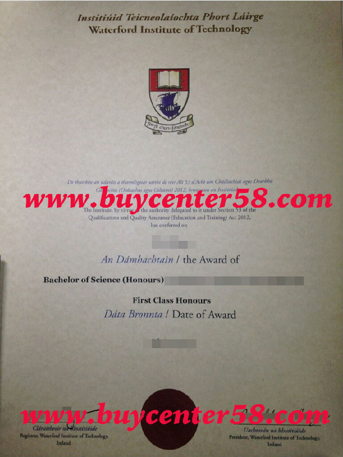  WIT certificate. Waterford Institute of Technology diploma. Waterford Institute of Technology degree