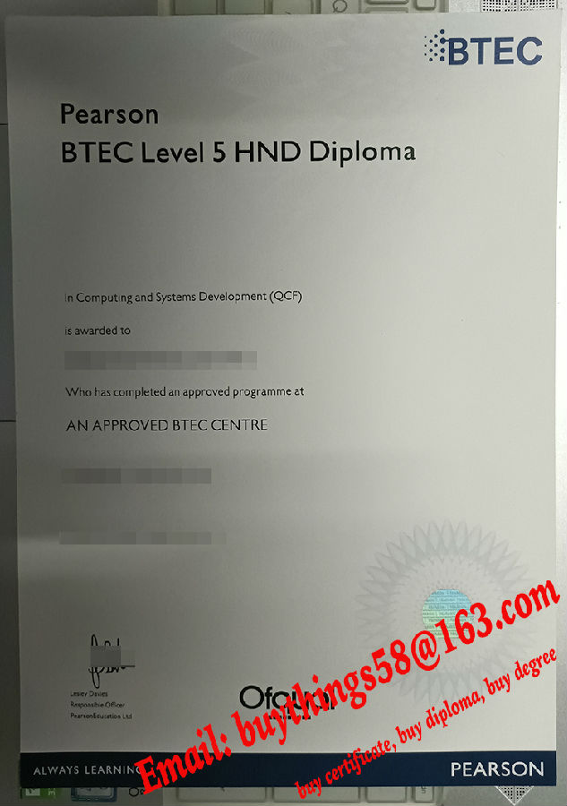BTEC Level 5 HND Diploma. BTEC Degree. BTEC certificate