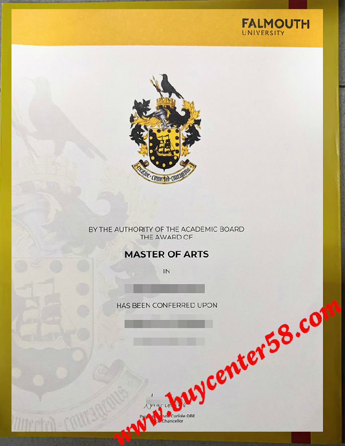 Falmouth University Master of Arts Degree-2020. /Falmouth University diploma. /Falmouth University certificate/
