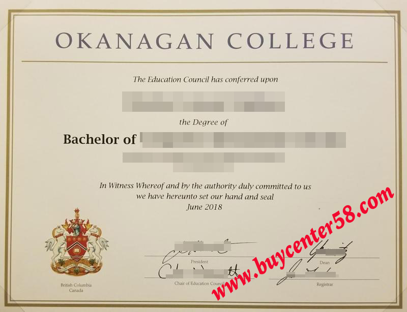 Okanagan College Bachelor diploma. Okanagan College Bachelor degree. Okanagan College Bachelor certificate