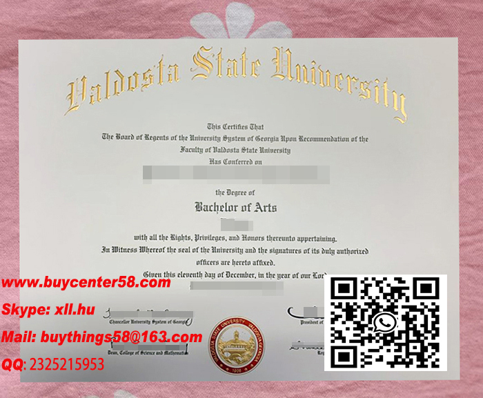 Valdosta State University Bachelor of Arts Diploma. Valdosta State University Bachelor of Arts Degree. VSU Certificate