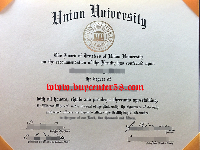 Union University graduate diploma. Union University graduate degree