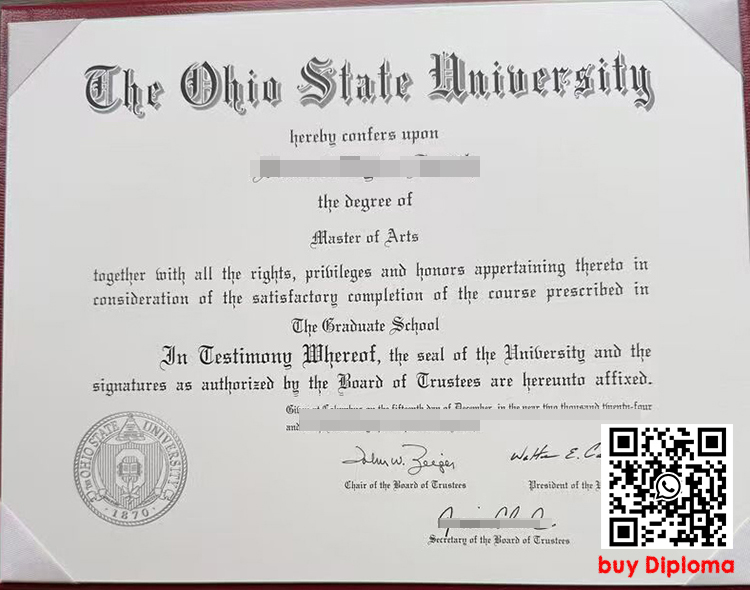 The Ohio State University Diploma/ The Ohio State University Degree/ OSU Certificate